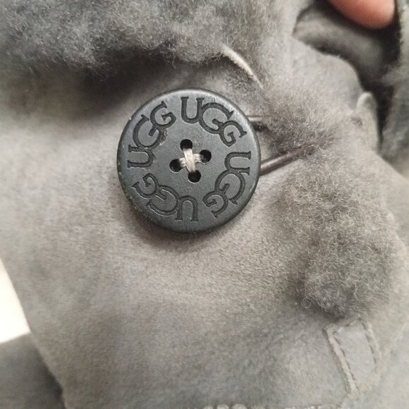 UGG Women's Gray Singature Suede Sheepskin Winter Boots Size 8 - Picture 8 of 10